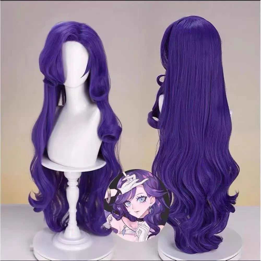 HAIRJOY Synthetic Hair Wig  Cospaly Wig Dark Purple Long Wavy Style Cosplay Wig Rose Net