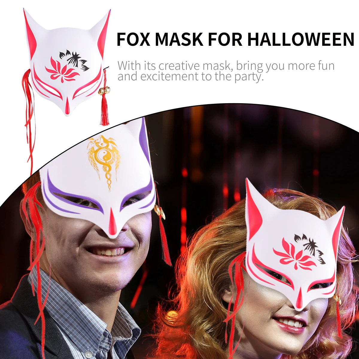 

Fox Mask Halloween Party High Quality Mysterious Appearance Cosplay Props for Creative