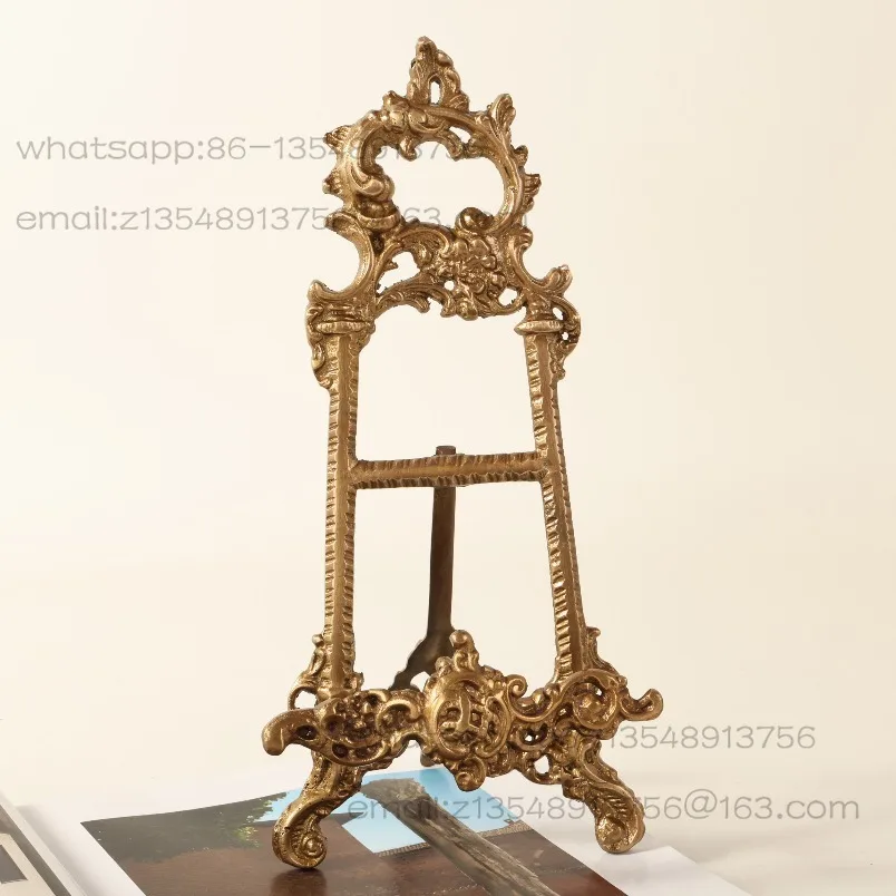 European retro brass engraved bracket, tea cake photo frame porch display rack in stock
