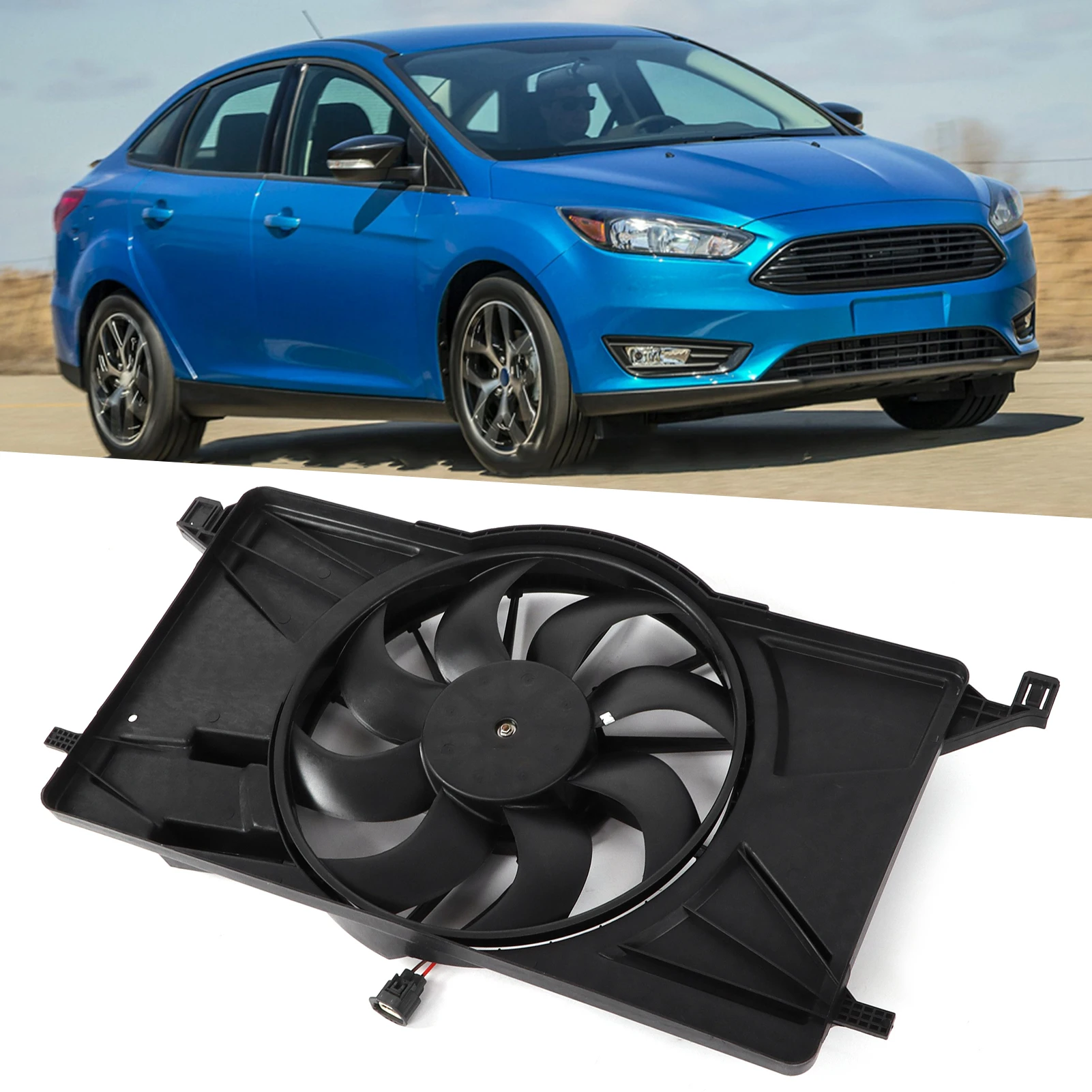 Engine Air Conditioner Cooling Fan BV6Z8C607K Replacement for Ford Focus Electric Hatchback 4‑Door 2018