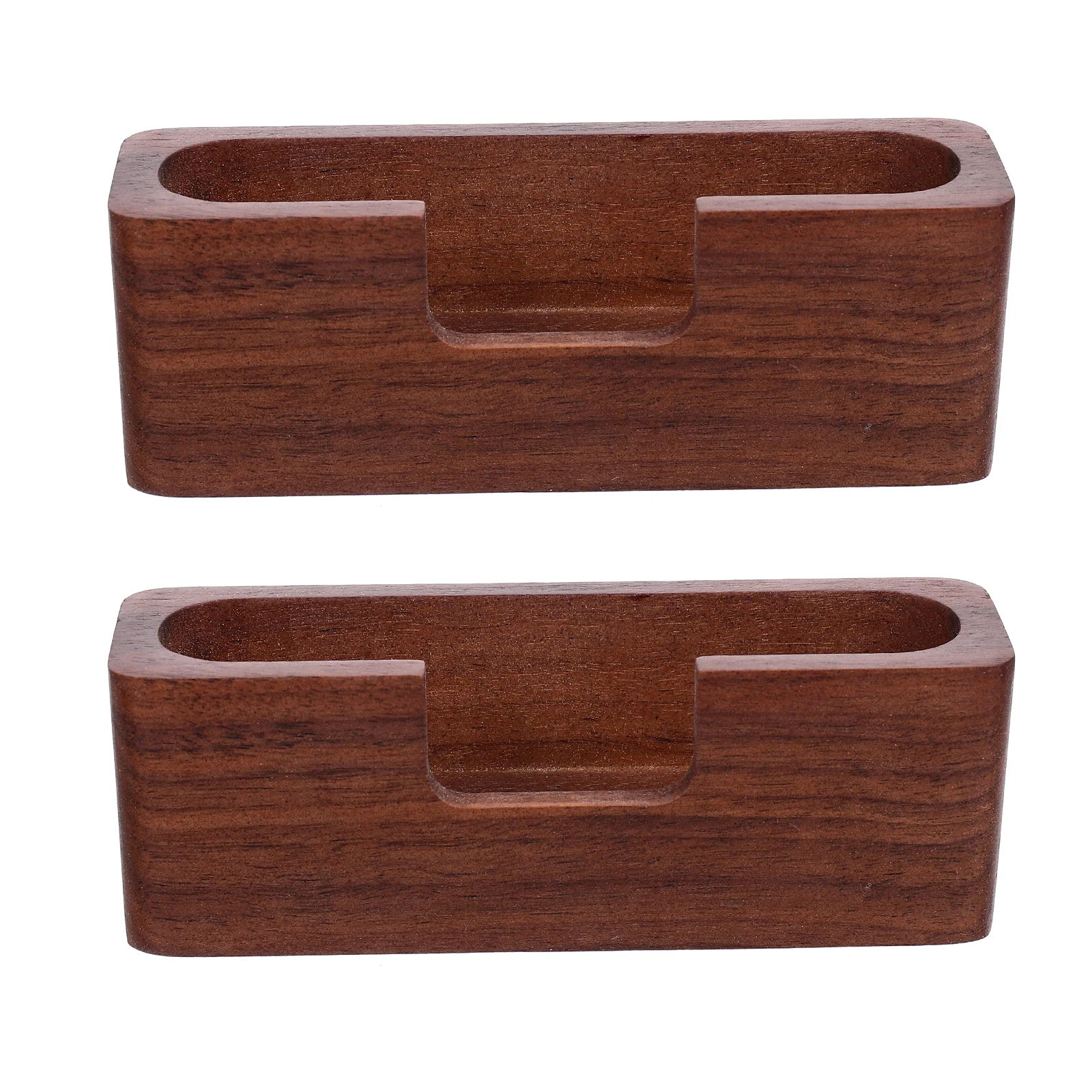 

2 Pcs Holder Business Walnut Card Holder For Display Wood for Desk Office Card Display Storage Box ganizer