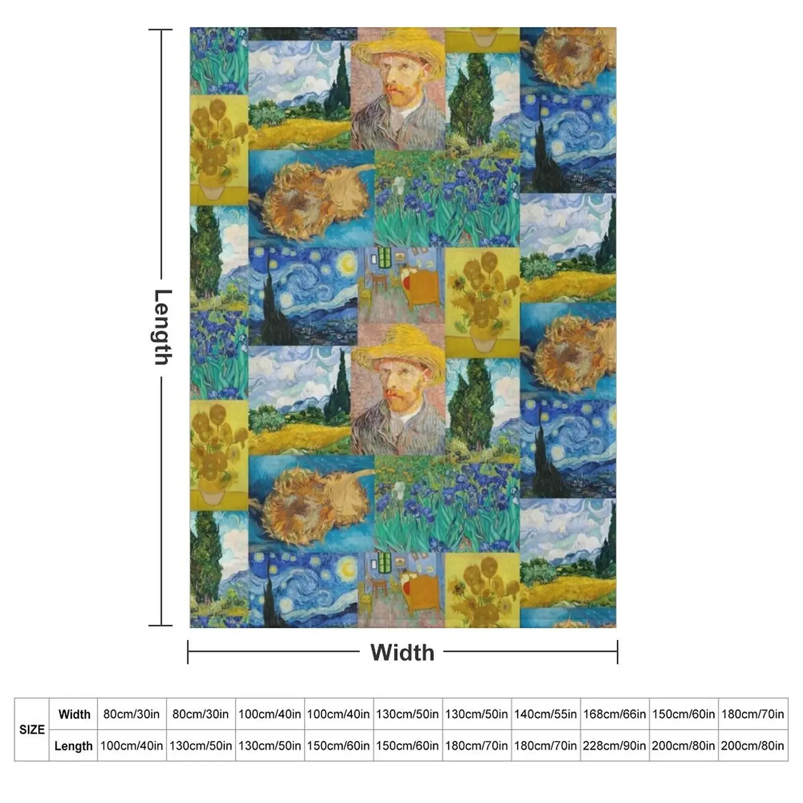 Van Gogh Collage II Throw Blanket Sleeping Bag Luxury Thermals For Travel Decoratives Blankets