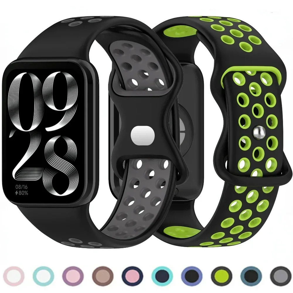 Sport Silicone Strap for Xiaomi Mi Band 8 9 Pro Bracelet Replace Watchband Belt Correa for Redmi Watch 4 SmartWatch Wristband