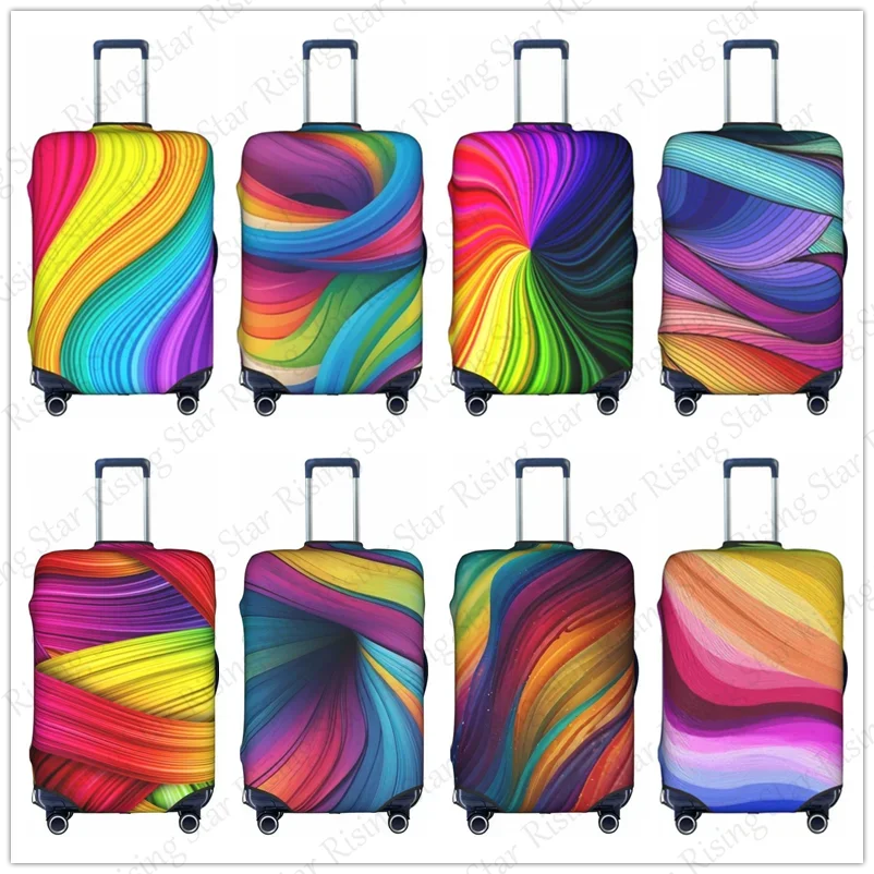 

Thick Elastic Luggage Protective Cover Zipper For 18-32 inch Bag Suitcase Covers Travel Colorful Rainbow Accessories