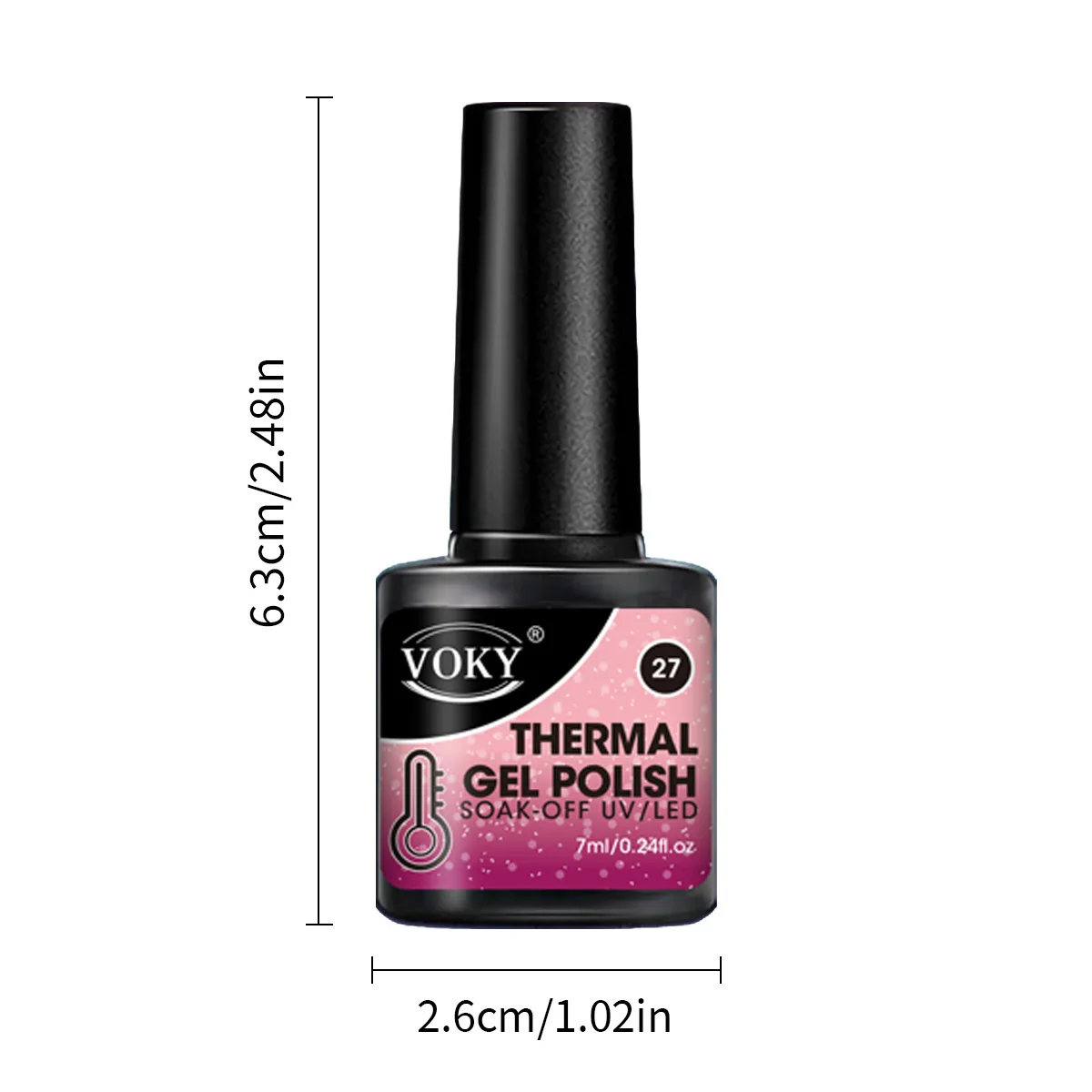 VOKY 8-piece Gradient Temperature-Sensing Heat-Transferring-Cold Semi-Permanent LED Gel Nail Polish Set, Gift for Ladies