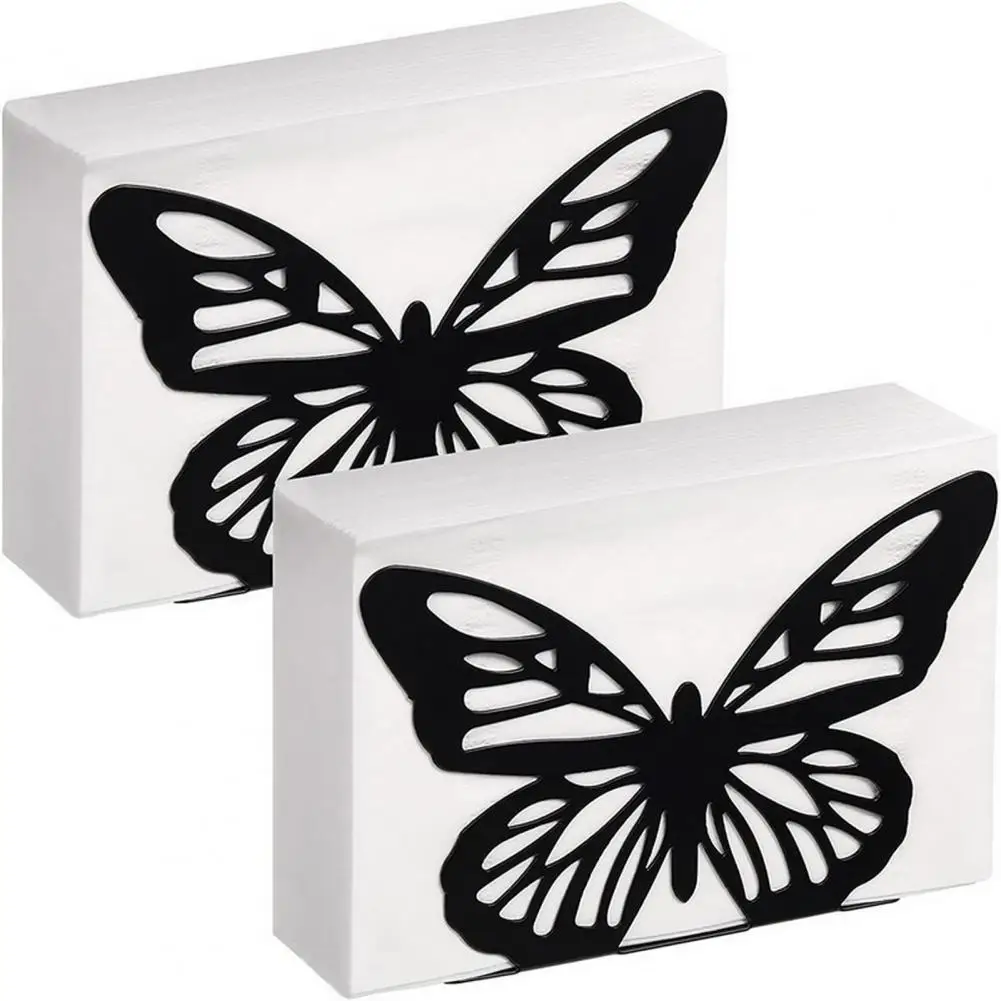 Table Napkin Holder Paper Towel Holder Creativity Exquisite Convenient Stainless Steel Butterfly Shape Freestanding Tissue Dispe