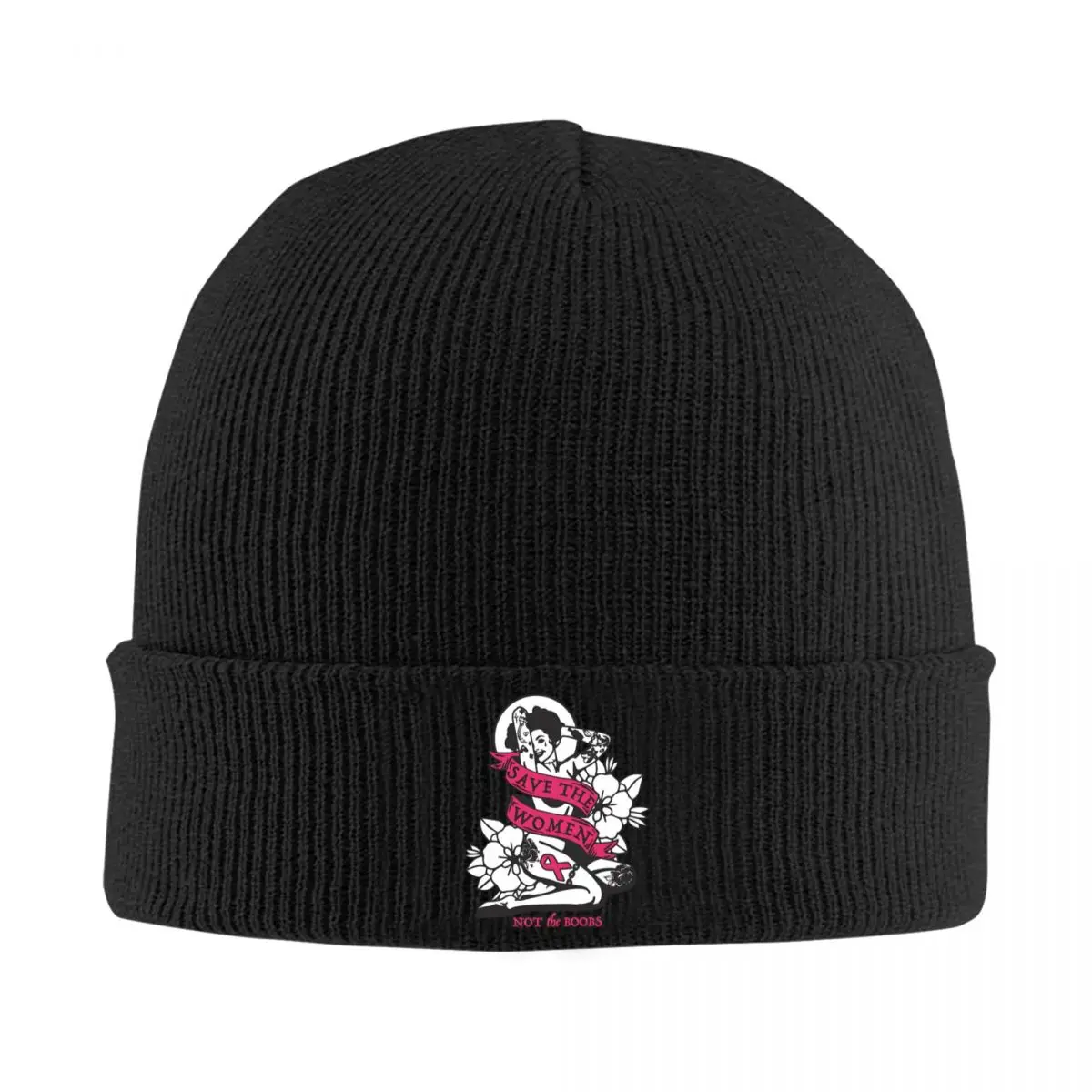 Pin Up Bonnet Homme Fashion Thin Hat Breast Cancer Awareness Month Skullies Beanies Caps For Men Women Creative Cotton Hats