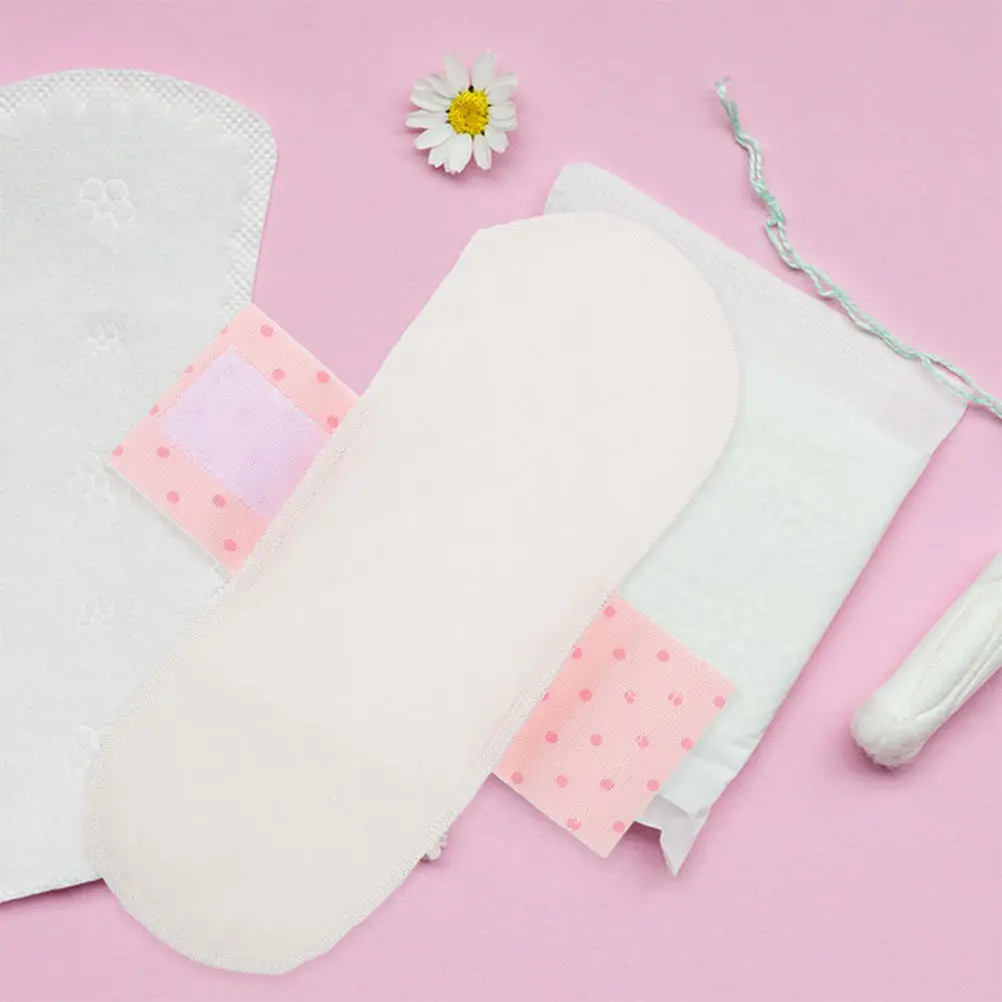 4Pcs Soft Cotton Menstrual Cloth Pad Inserts Reusable Breathable Panty Liners Pregnancy Postpartum Washable Period Liners