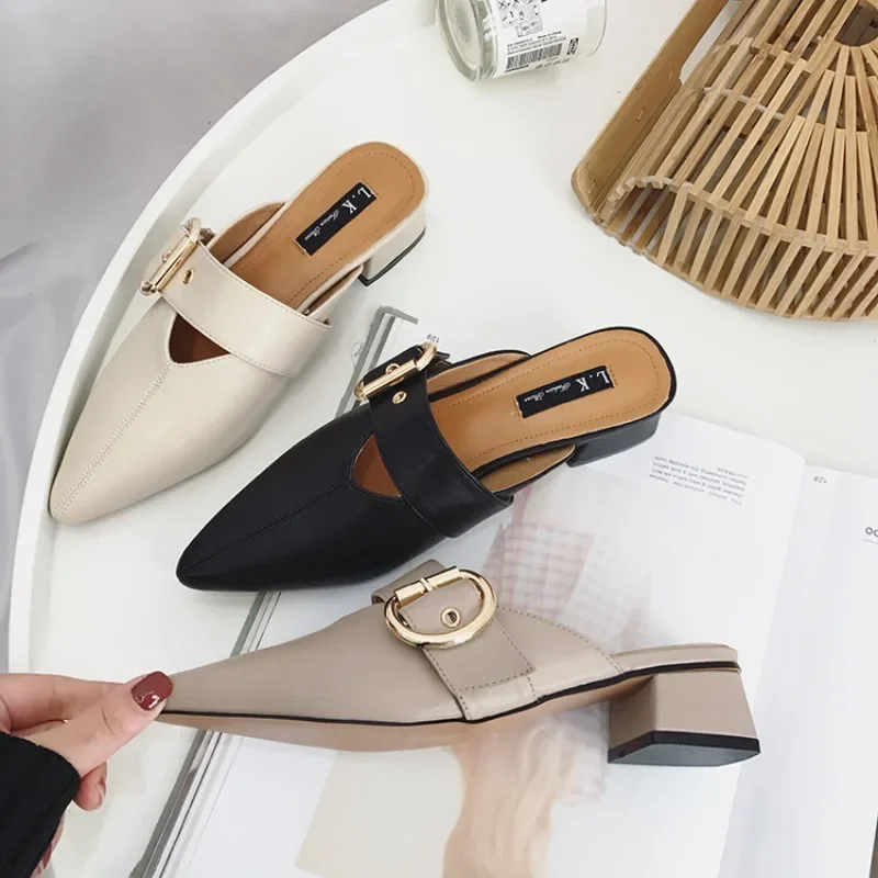 Pointed Toe Slides Heeled Women's Slippers And Ladies Sandals Shoe Novelties But Cheap 39 Elegant Fashionable Casual Shoes