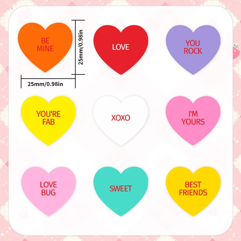 500pcs Roll Stickers Heart Love English Letter Sealed Gift Packaging Stickers Ins Decoration Blessings Dessert Cake Box Stickers