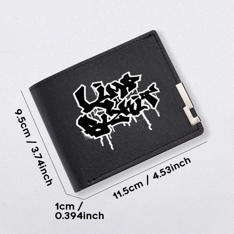 LIVE FAST GRAFFITI LOGO Cartera delgada para hombre PU LEATHER LIGHTWEIGHT DURABLE ACCESORIO DE MODA DE BUSINESS PARA uso diario