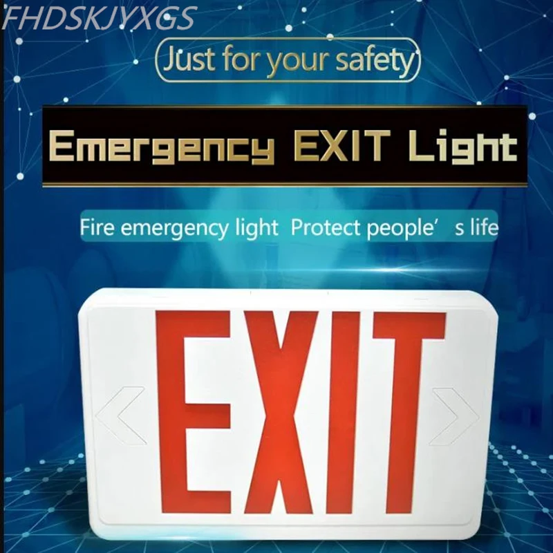 

Exit Sign Led Emergency Light AC 220v Red Exit Light Fire Safety Indicator Warning Lamp For Bulb Hotel Mall School Public Place