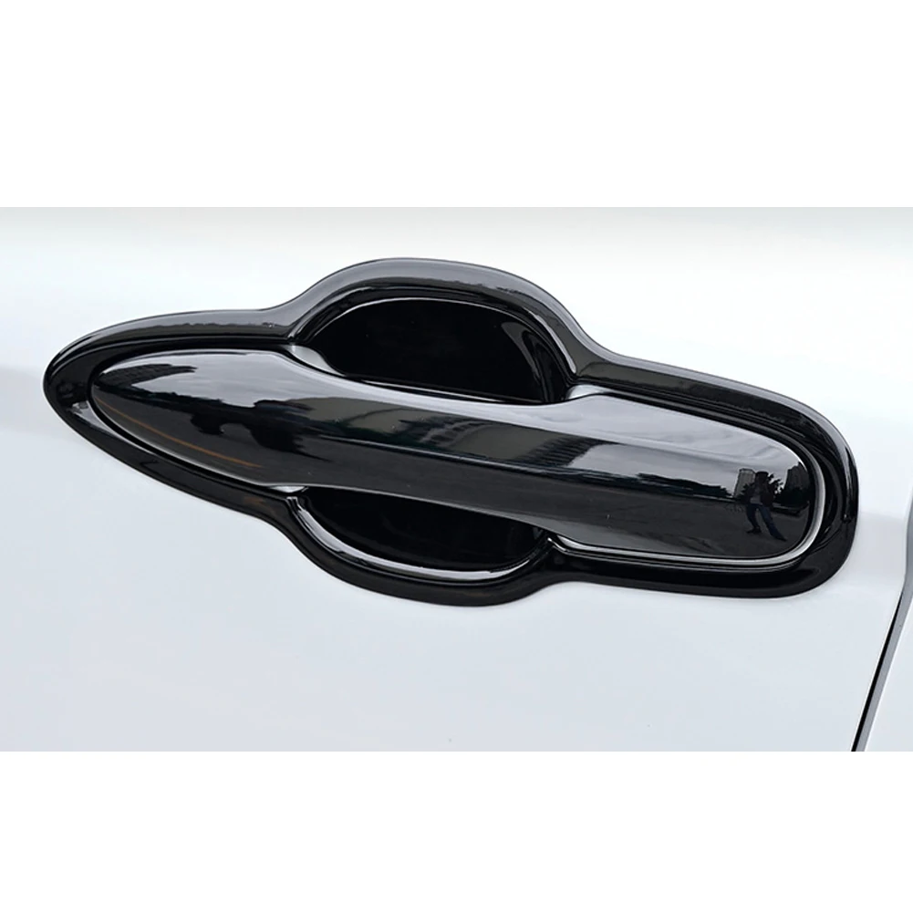 1 Set Smart Door Handle Covers Trims Bezels Decoration Moulding ABS Gloss Black Fit For Toyota Camry XV70 2018 2019