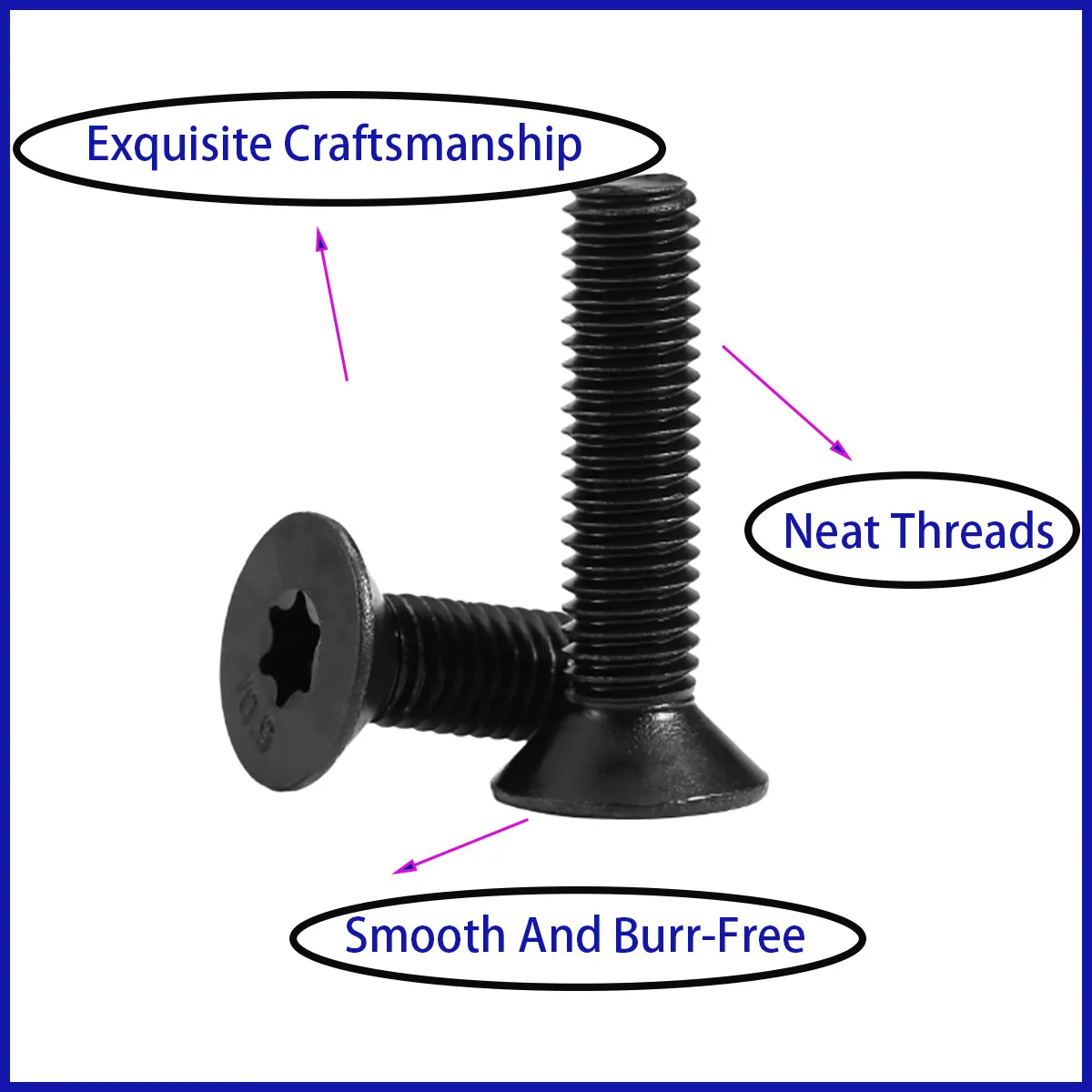 

Flat Countersunk Screw M3-M8 Six Lobe Bolt Fastener Hardware Precision Threaded Screws for Mechanical Electronic Installation
