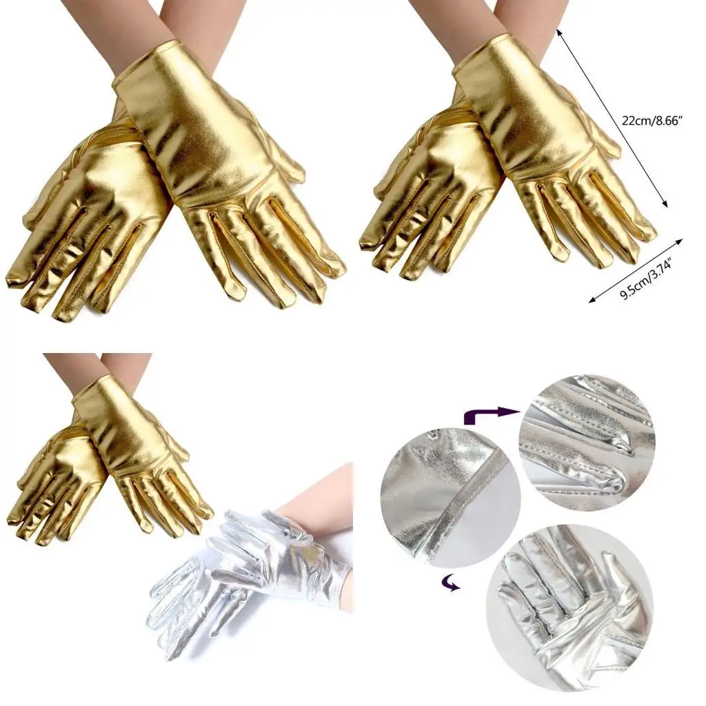 

R1WE Evening Party Gloves Fitted Mittens Lady Stage Performance Props Women Gloves