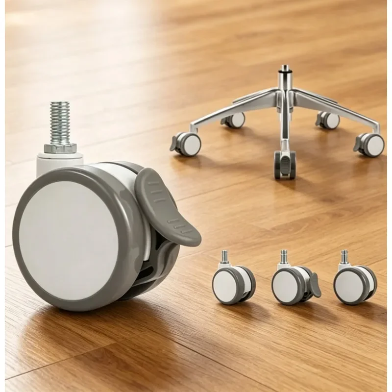 5 Pcs  2.5‘’Chair Wheel Caster Circlip Or Screw 65mm Universal Pulley Computer Office Accessories With Brake General