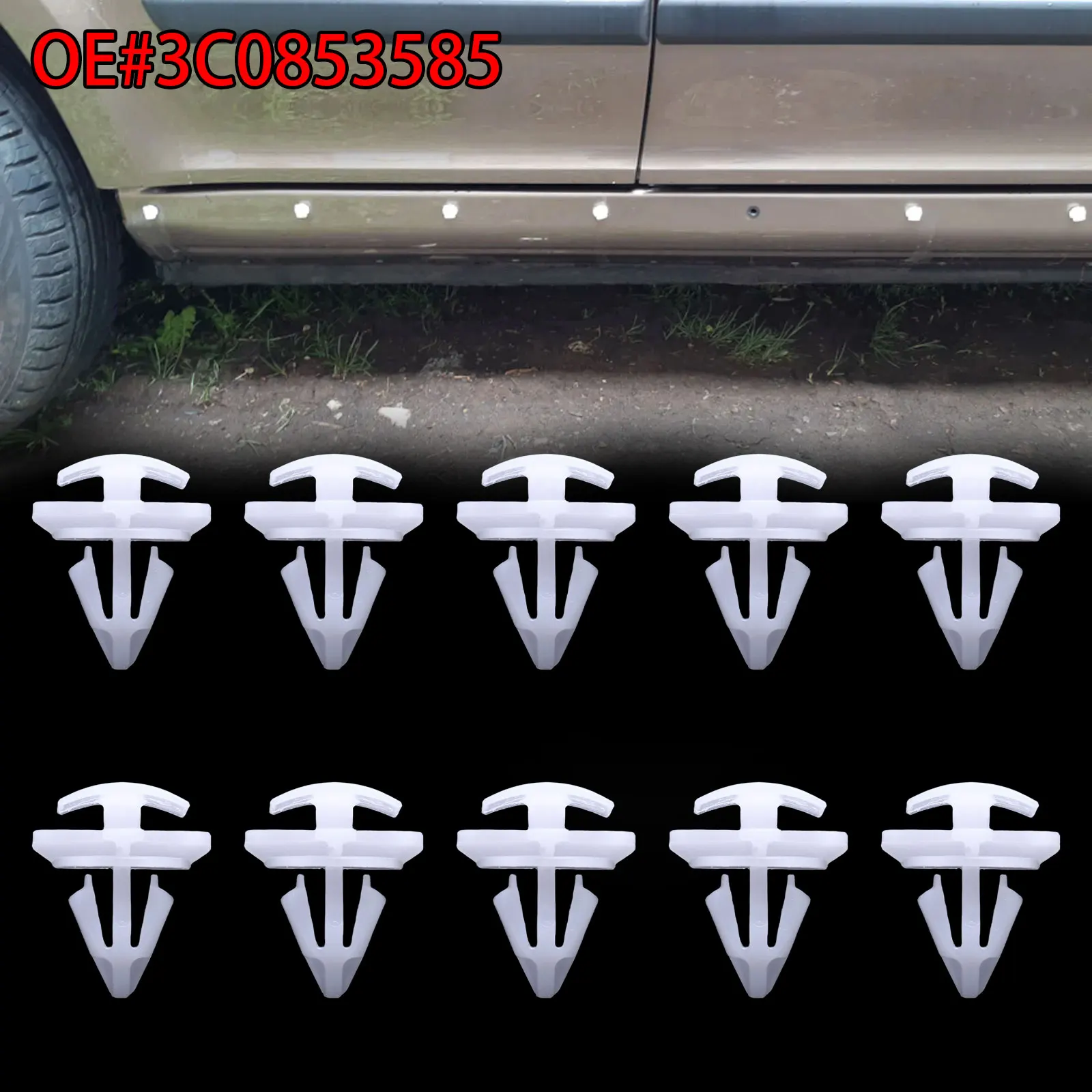 Door Cover Strips, Sill Wheel Arch Flare Moulding Trim Clips 3C0853585, Fastener for VW Jetta Passat CC Scirocco Tiguan Touareg