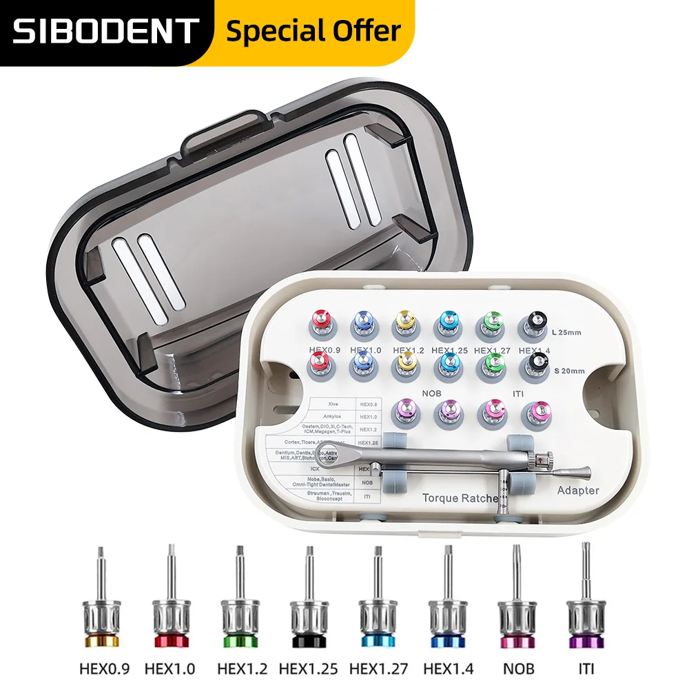 

Dental Universal Implant Torque Screwdrivers Wrench Dental Implant Restoration Tool Kit 10-70NCM