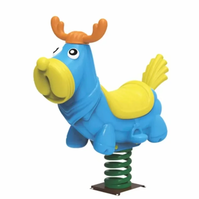 High quality children's fun outdoor cartoon animals spring toys play equipment ride in toy playground spring horse