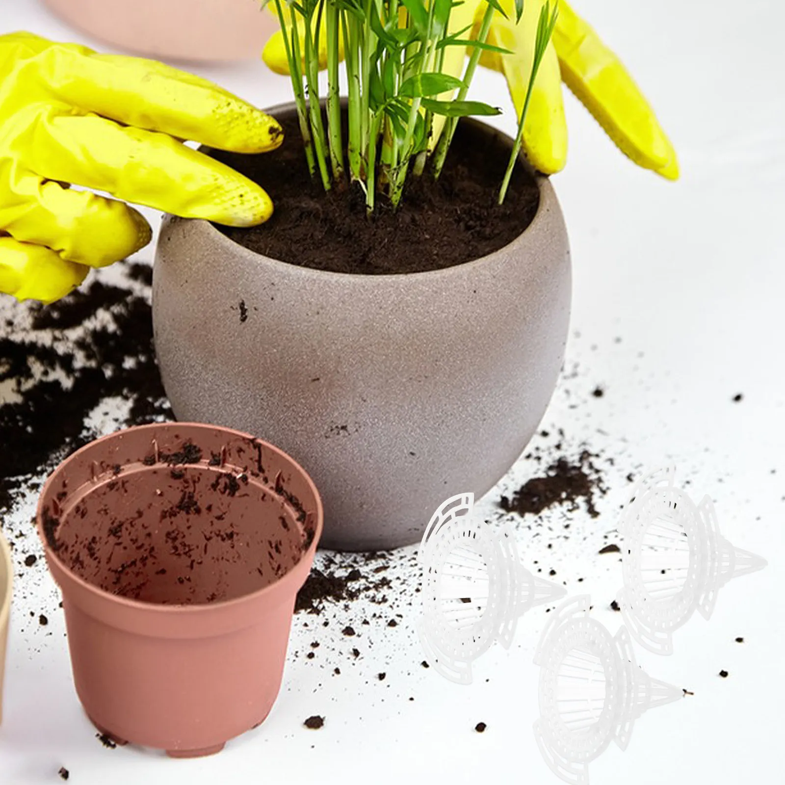 

20 шт. конусных сетчатых прокладок для цветочных горшков из ПВХ, дренажные прокладки для дна горшков, аксессуары для бонсай, способствующие здоровому росту корней