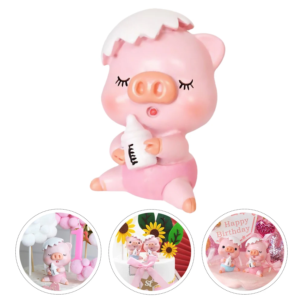 

Piggy Ornament Birthday Cake Decoration Topper One Decorations Animal Farm Toppers