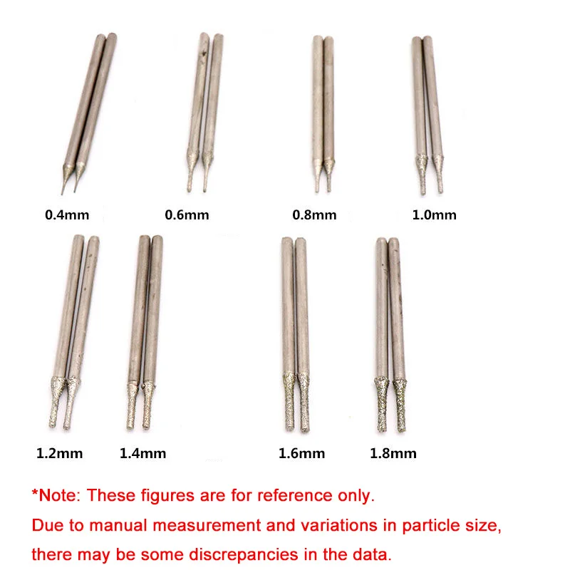 2/5Pcs 0.4mm~1.8mm Diamond Drilling Bits Punch needle for Tile Jewellery Glass Shank Diameter2.35mm