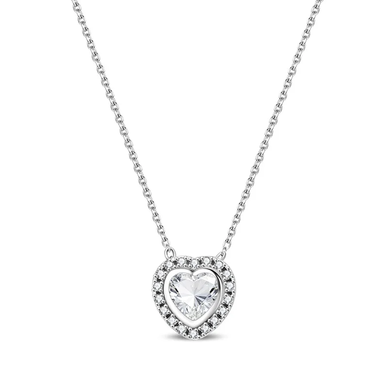 Hot Selling 925 Sterling Silver Embracing Halo & Infinity Knot Collier Necklace Exquisite Gift For Women