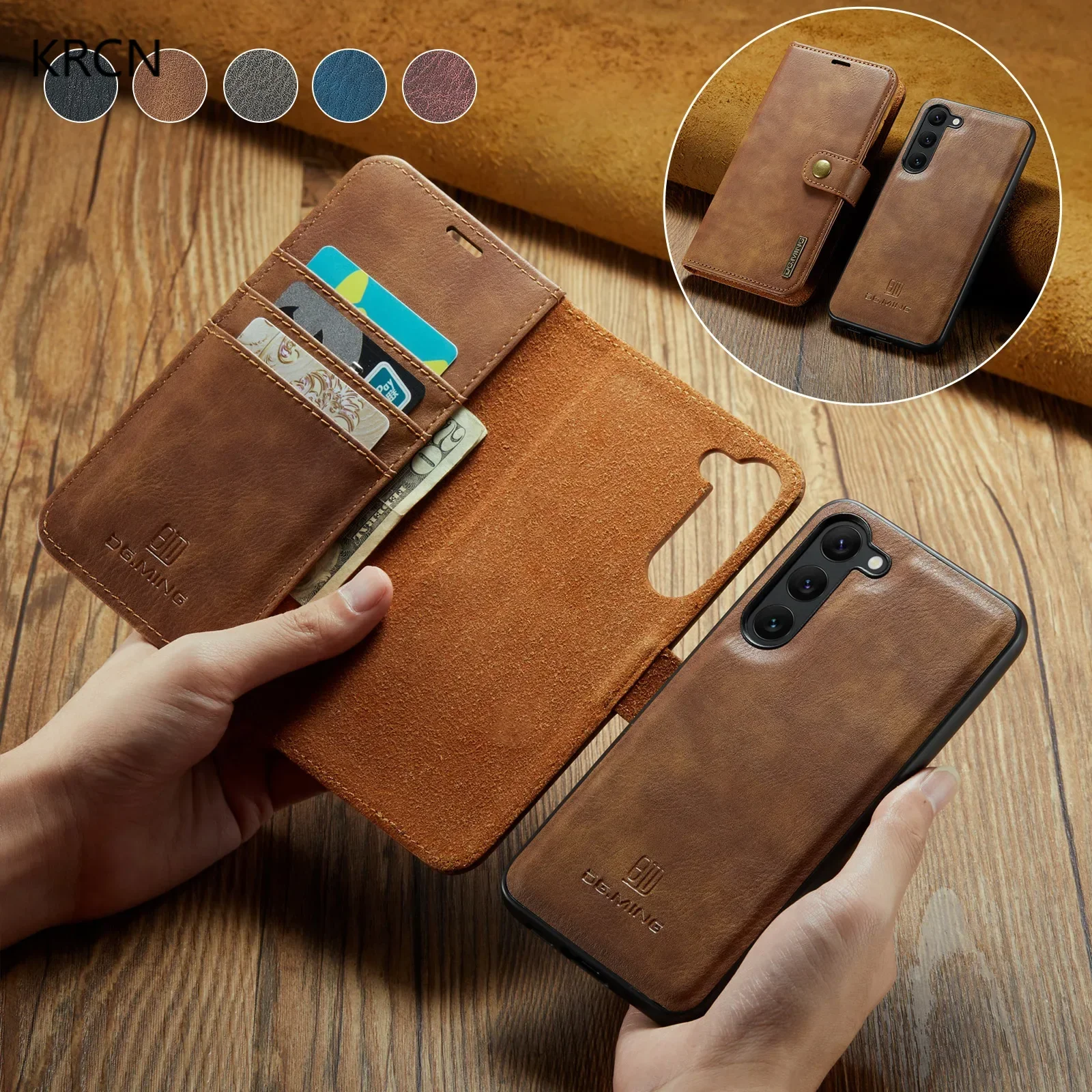 

2 in 1 Magnetic Wallet Cards Bag Leather Case for Samsung Galaxy A54 A14 A34 A24 A23 S23 FE S22 Ultra S21 Plus Detachable Cover