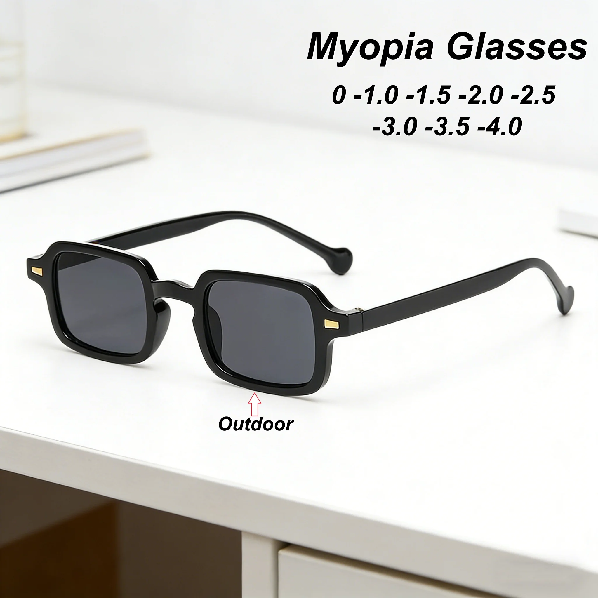 

2026 New Fashionable HD Mi Pin Square Frame Women's Myopia Glasses Outdoor Ultra Light Neutral Premium Sunscreen Glasses