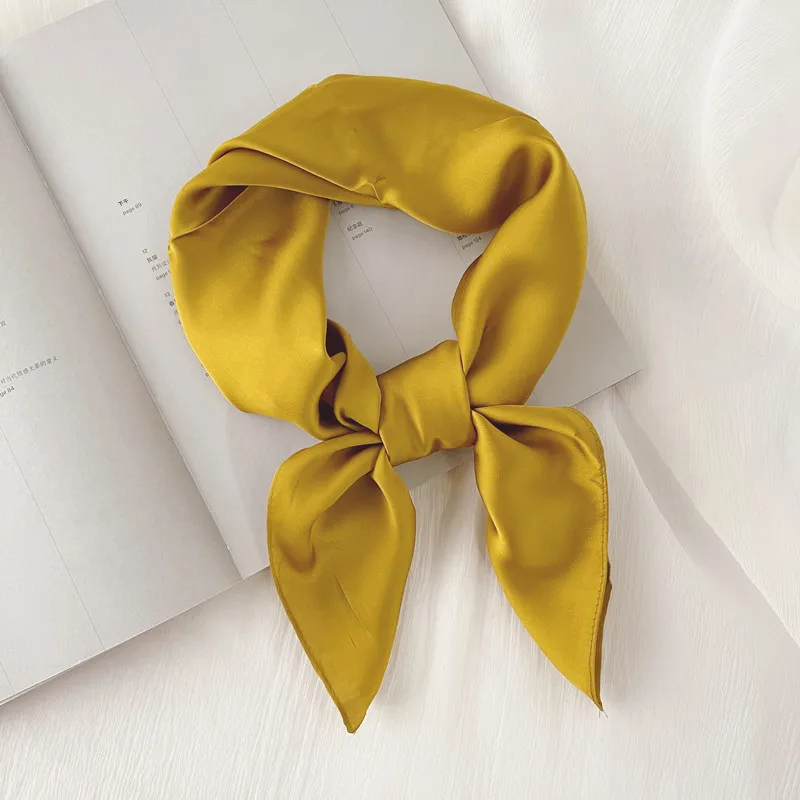 New 70*70cm Silk Square Scarf Women Soft Satin Hairband Neckerchief Tie Female Headband Foulard Bag Ribbon Gift Luxury