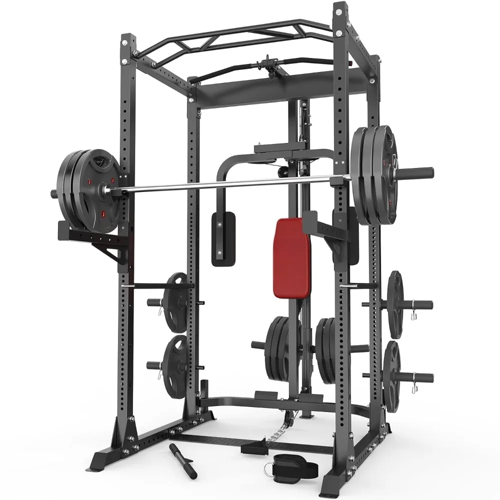 

Многофункциональная силовая рама (Power Cage) с блоком для вертикального тяги (LAT Pulldown), грузоподъемность 2000 фунтов, размер 2.36" × 2.36", с роликами, на заказ