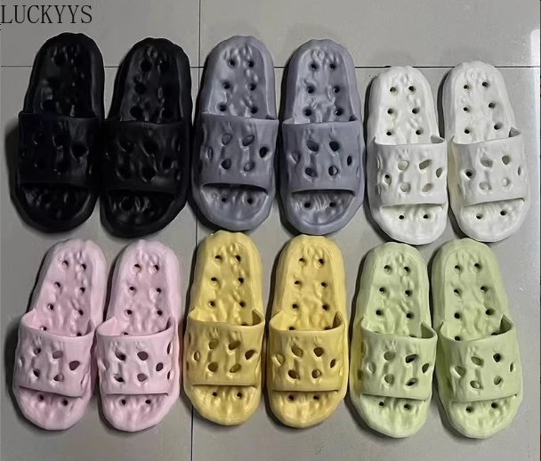

Новинка 2023 года, нескользящие тапочки, женская верхняя одежда, новые домашние сандалии для ванной комнаты, женские летние шлепанцы из ЭВА, однотонные