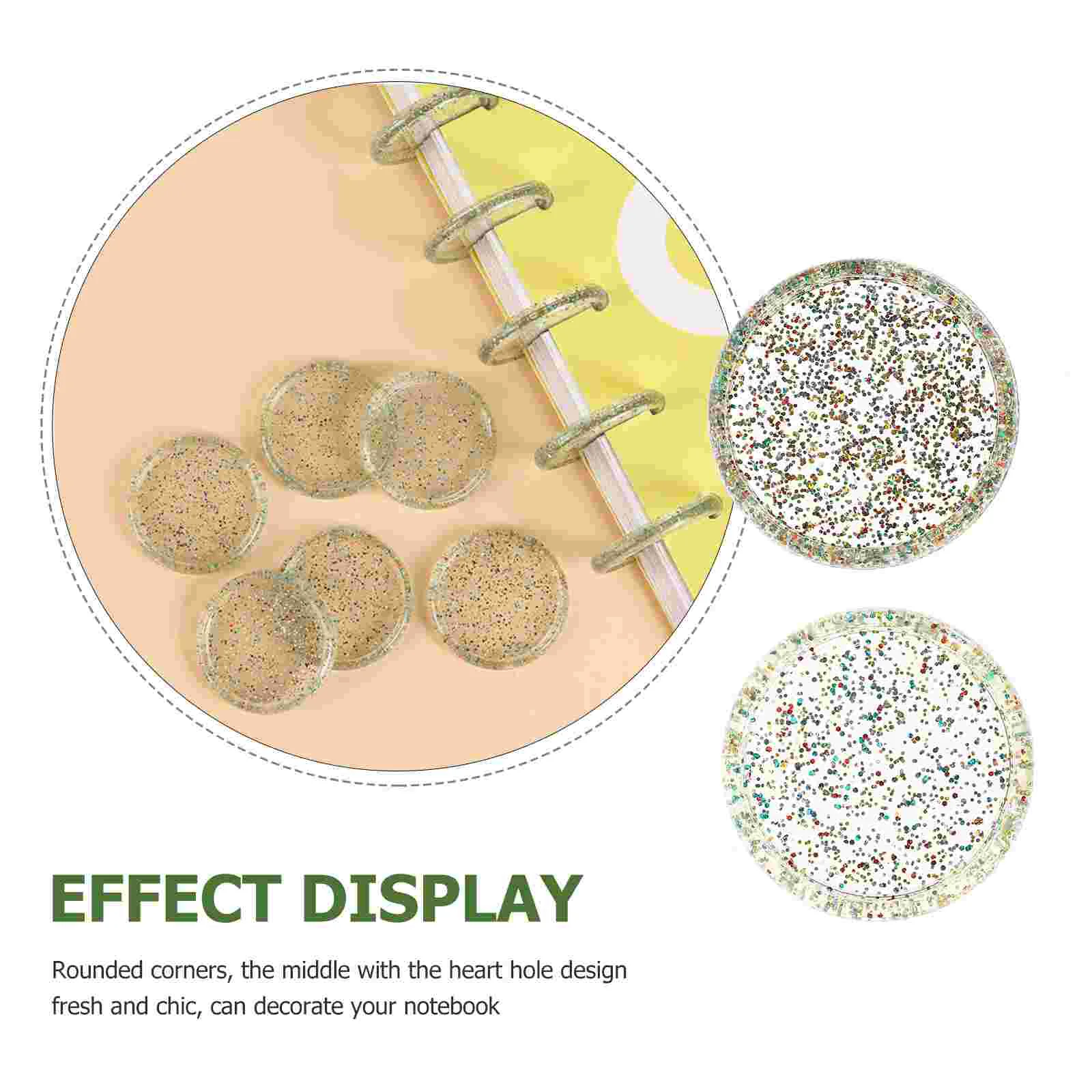 30pcs 35mm Solid Colored Powder Buttons Small Binding Discs Planner Notebook Accessories Plastic Loose Leaf Binder