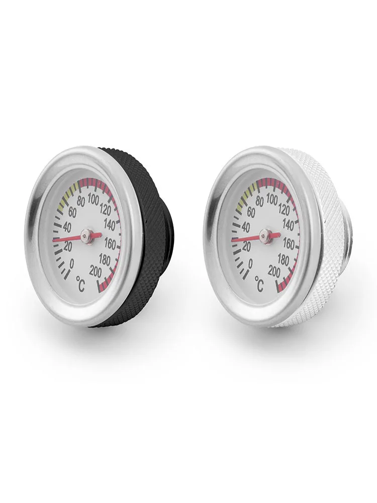 AliExpress Lodenqc M20x2.5 Motorcycle Fuel Tank Caps Black/Silver Oil Temperature Gauge 0-200℃ Dial Meter with Pointers for Bike Accessories