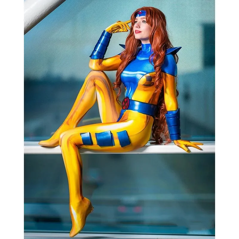 

Женский костюм супергероя X-Men для косплея, костюм на Хэллоуин, боди зентай, вечерние комбинезоны