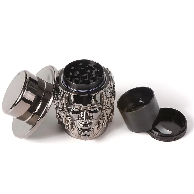 New Style Zinc Alloy Grinder 77mm 4 Part Creative Tobacco Crusher Hot Selling Spot Acrylic Electroplated Shell With Metal Teeth