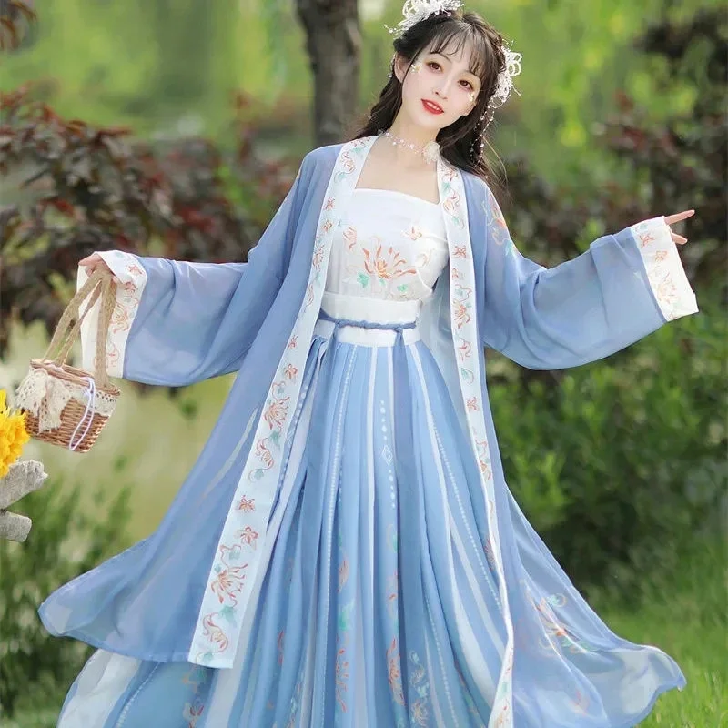 

Vrouwen Hanfu Jurk Traditionele Chinese Stoffen Outfit Oude Volksdans Podium Kostuums Oosterse Fee Prinses Cosplay