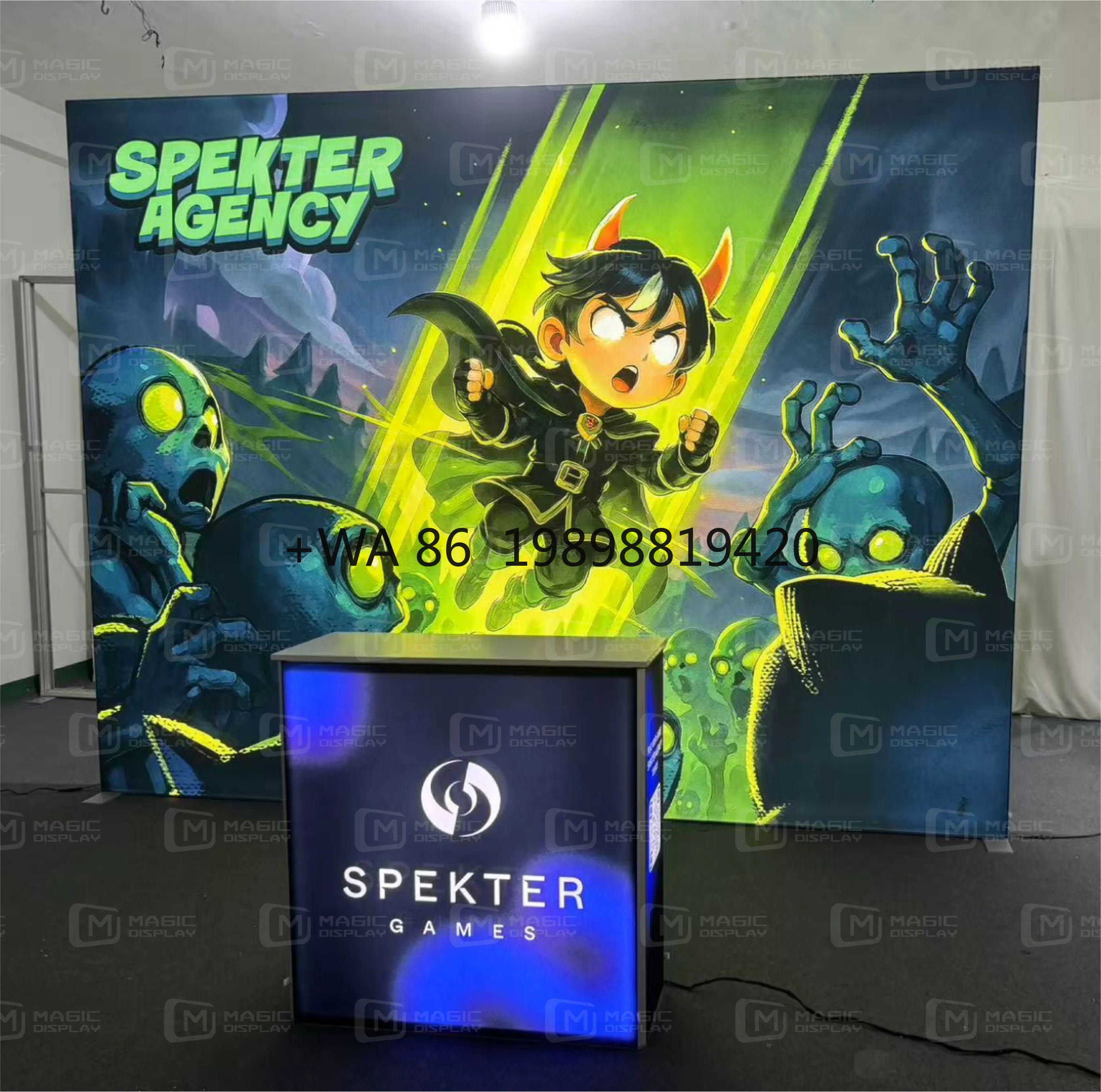 Customized Facade Booth LED Display Trade Fair Exhibition Advertising Booth Double-Sided SEG Light Box Fabric Wall