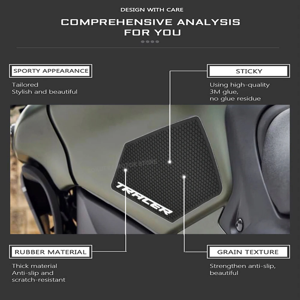 Yamaha Tracer 9 Tracer9 GT 2021 2022 için motosiklet yan yakıt tankı pad koruyucu etiketler çekiş Pad yan gaz diz kavrama Protec