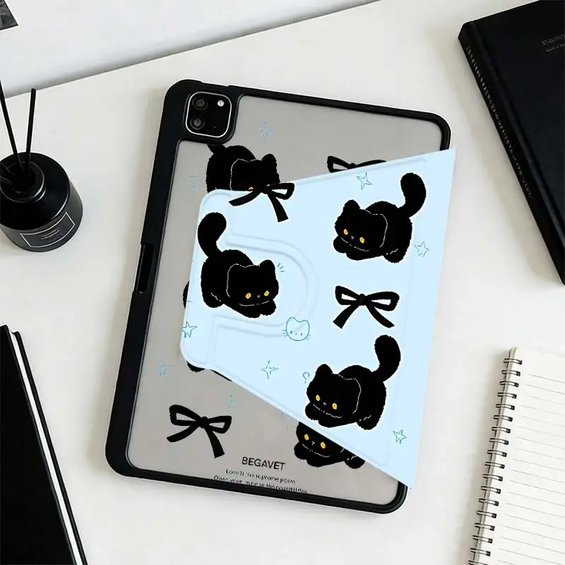 360°Rotatable Tri-Fold Stand Cover For iPad A16 2025 11 Air11/13 iPad 10.2 7/8/9 4/5 10.9 10th IPad Mini6 8.3 Pro 10.5 Pro11
