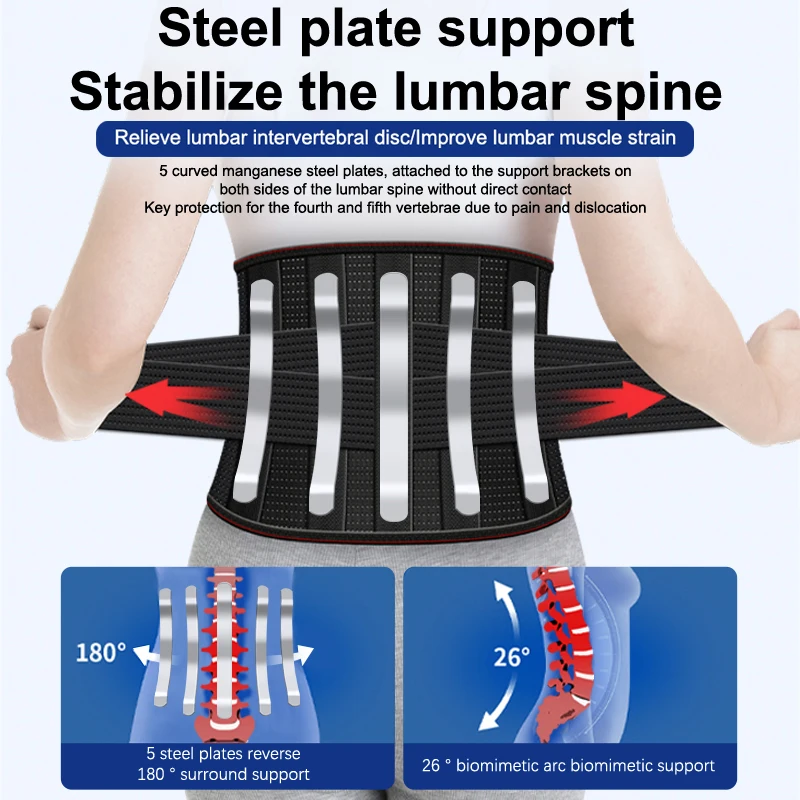 

【Back Braces For Lower Back Pain Relief With 5 Stays Breathable Back Support Belt Support Protector Therapy Back For Women Man】