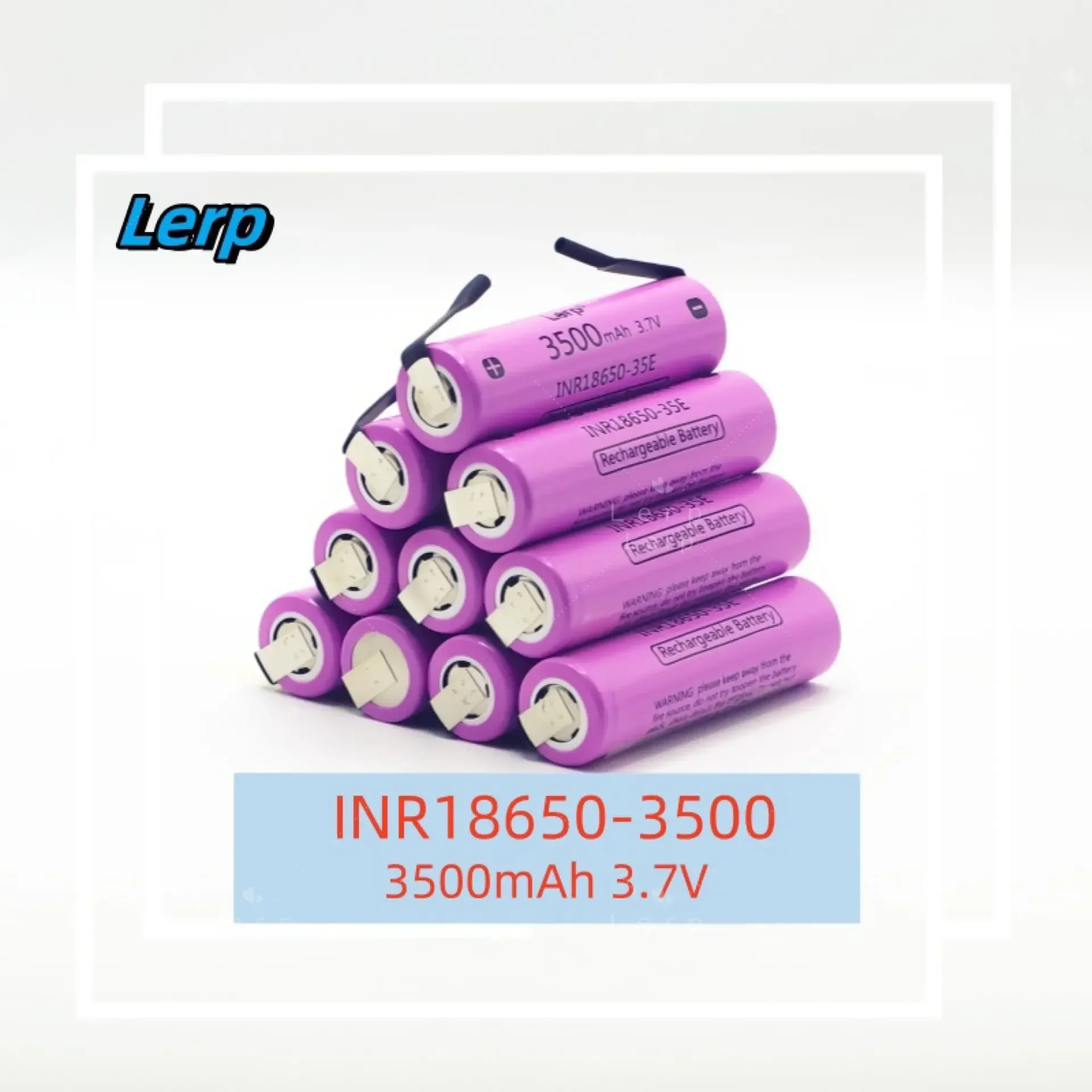 Rechargeable 18650 35E Lithium Ion Battery 3.7V 3500mAh High Power Discharge 20A High Current DIY Nickel Strip