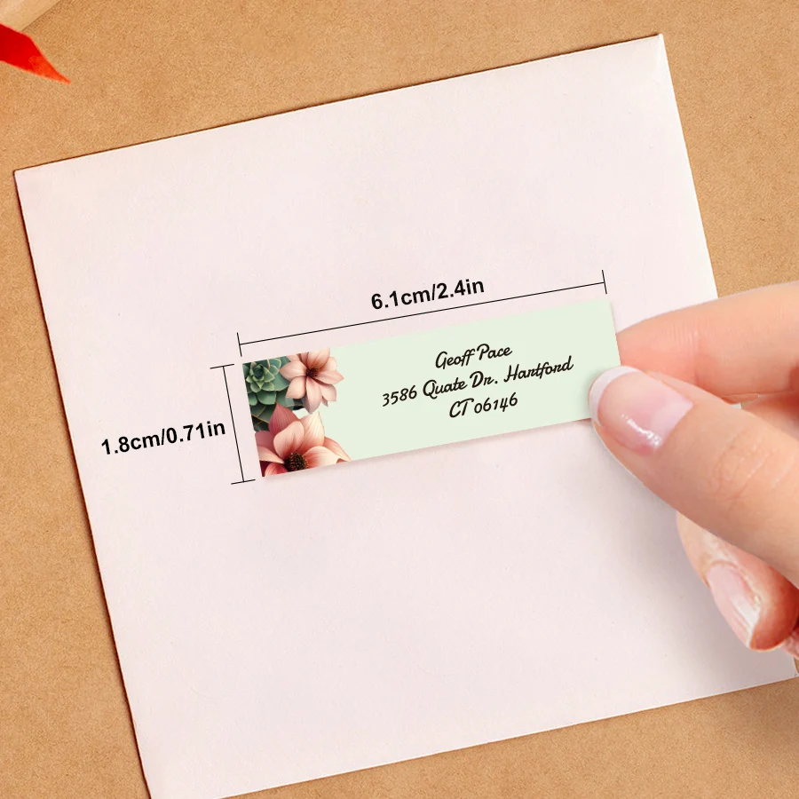 Personalized Waterproof Envelope Stickers for Parcels & Mailboxes - Vintage Design Self-Adhesive Address Labels with Custom Text