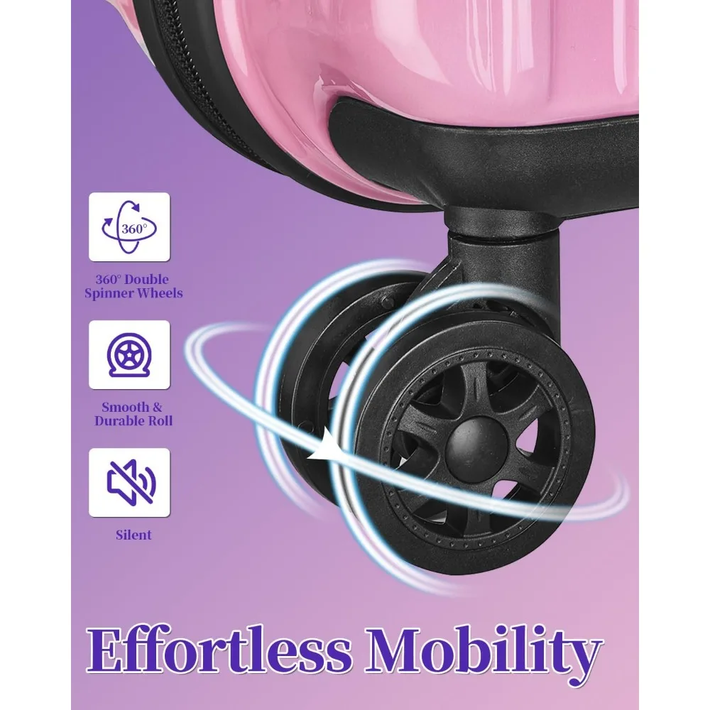 Durable 20 Hardside Rolling Luggage with TSA Lock, Large Capacity for Travel, Compact Carry-On Suitcase