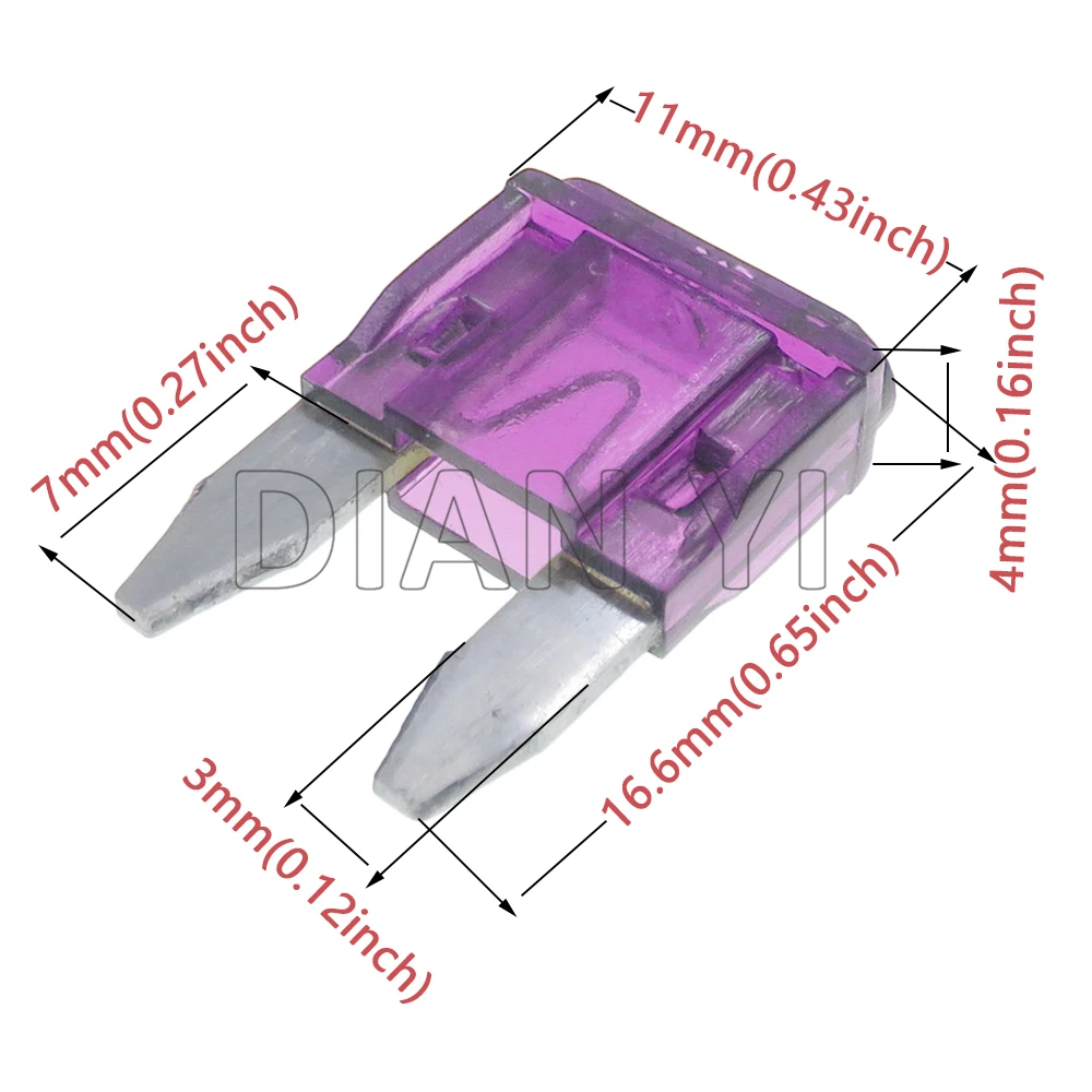 Miniconector de alimentación automático para coche, portafusibles en línea, conjunto de caja de fusibles en línea pequeña con Terminal, 2 vías, 1