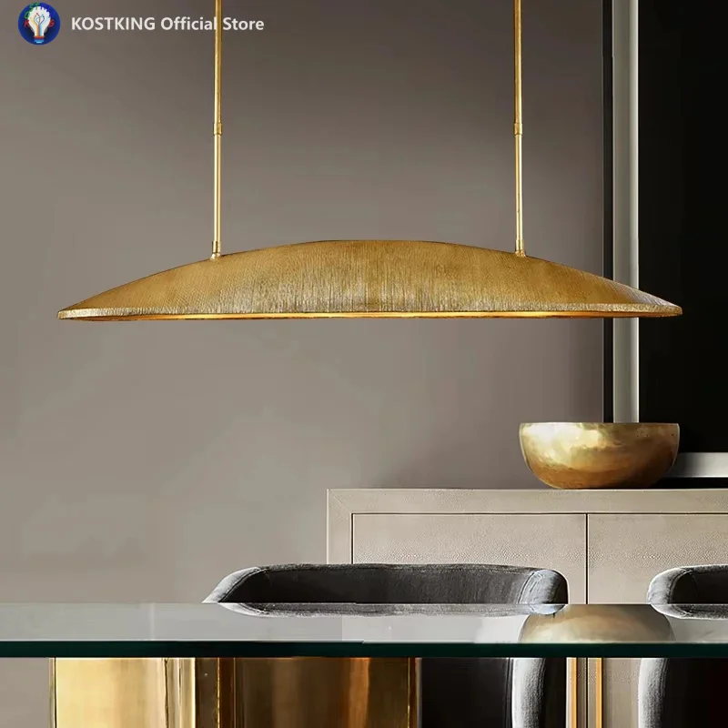 Utopia Large Linear 60 Inch Brass Pendant Light For Dining Room Kitchen Island Table Restaurants Vintage