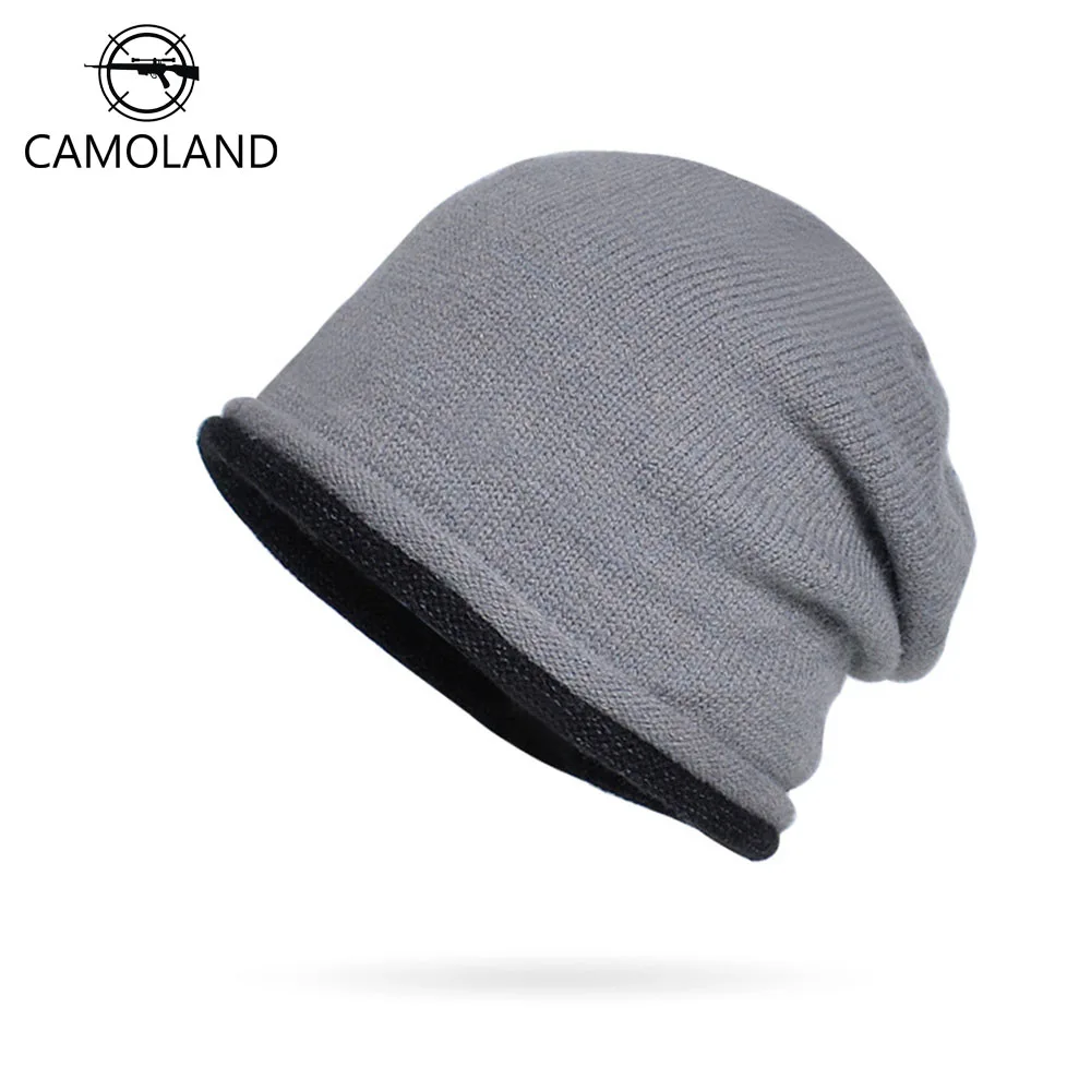 Mens Winter Beanie Hat Warm Fleece Lined Skull Cap for Men Reversible Women Windproof Watch Hat Knit Warm Unisex Beanie