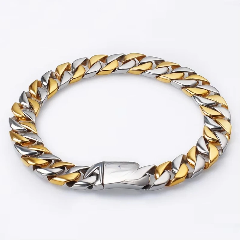 Stainless Steel Dog Chain Luxury Gold Silver Dog Collar Making Supplies Metal Collar