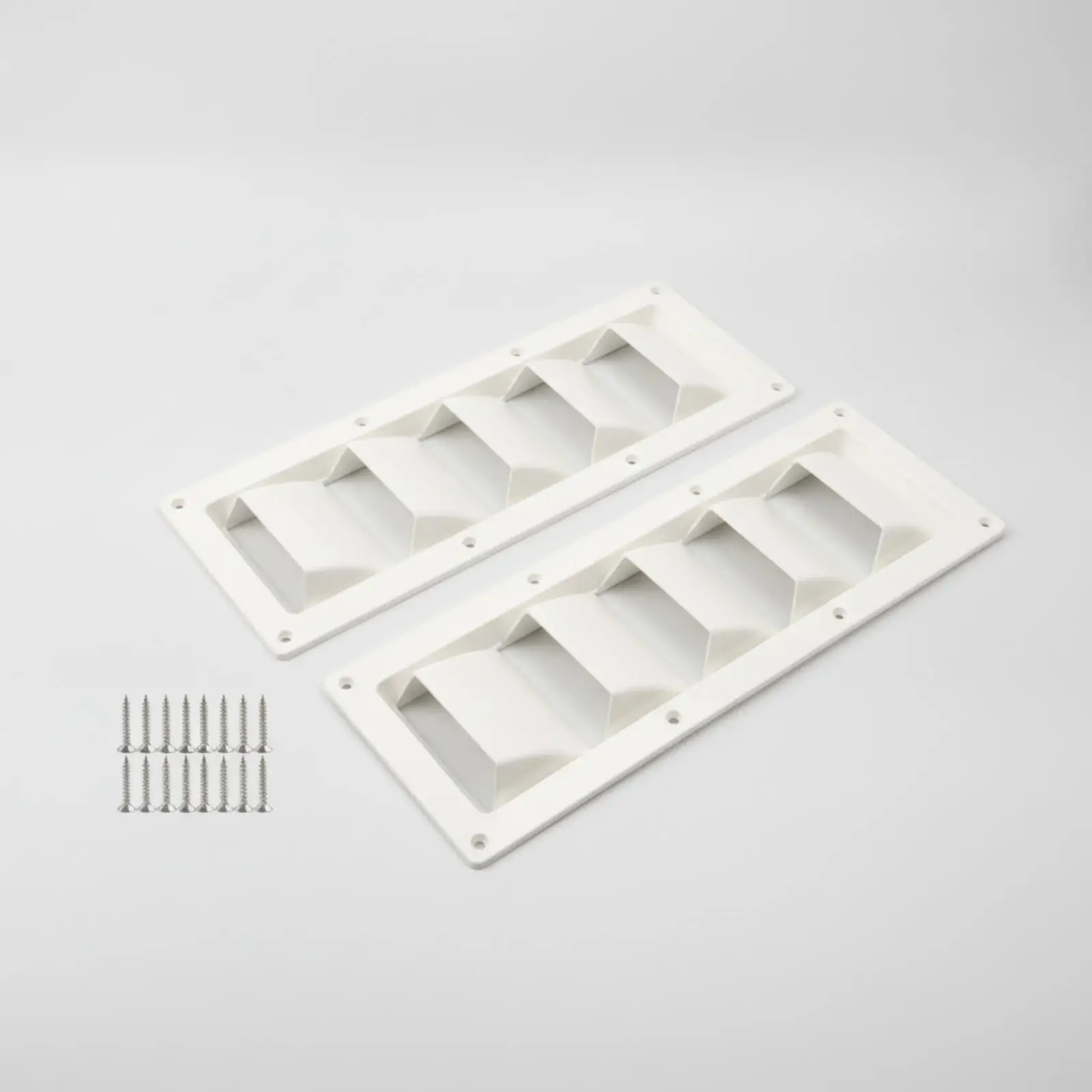 2 Pieces Louvered Ventilation Cover Weather-Resistant Rectangular Louvered Vent with Mounting Screws Easy to Install for Yachts,