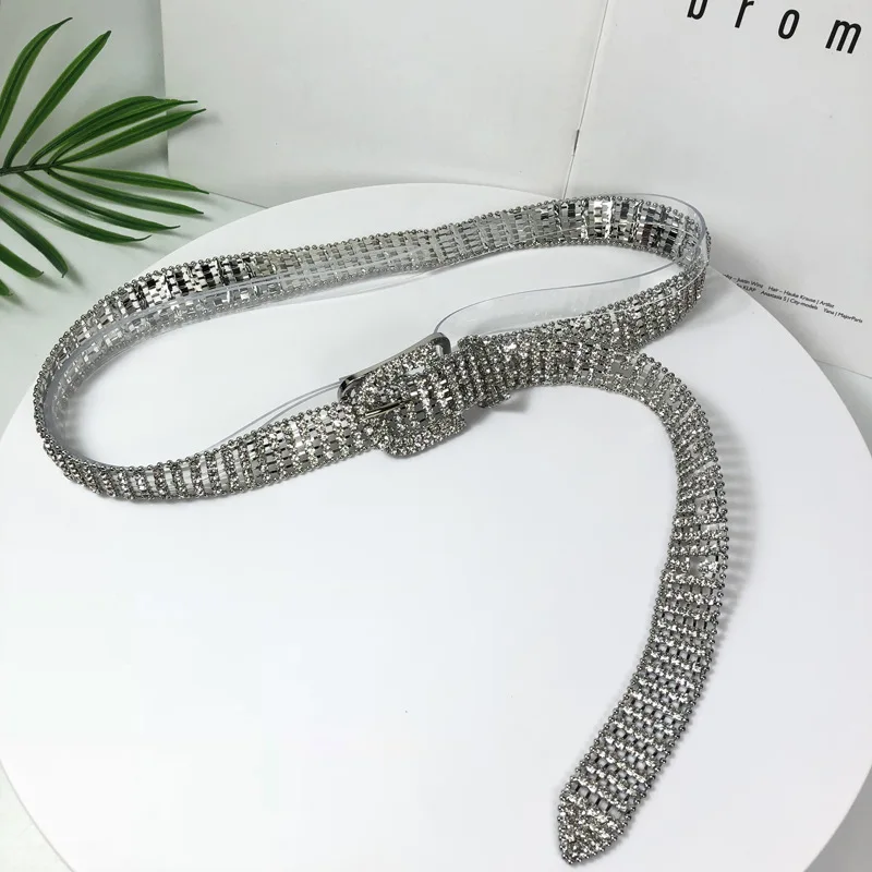High Quality Ladies Boutique New  Luxury Rhinestone Crystal Belt Waist Chain Fashionable Women Bright Set Fashion Accessories